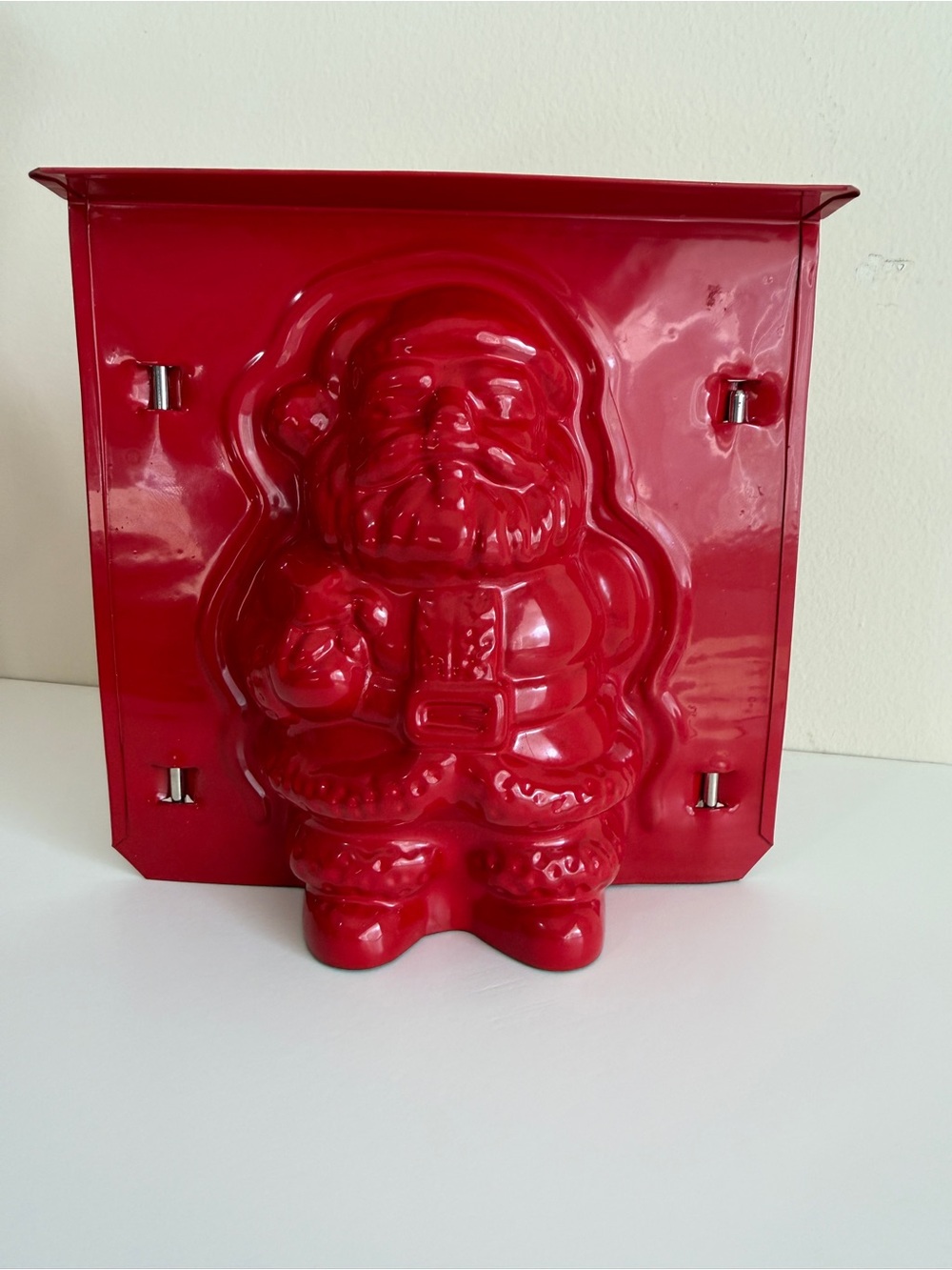 Red Metal Santa mold for food/crafts.